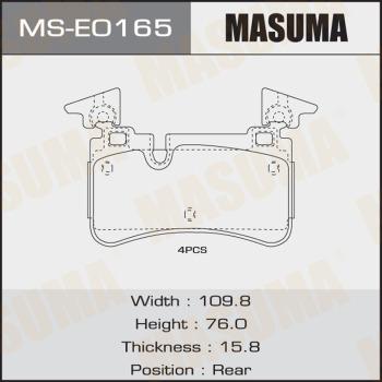 MASUMA MS-E0165 - Комплект тормозных колодок, барабанные autospares.lv