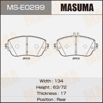 MASUMA MS-E0299 - Комплект тормозных колодок, барабанные autospares.lv