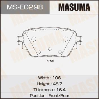 MASUMA MS-E0298 - Комплект тормозных колодок, барабанные autospares.lv