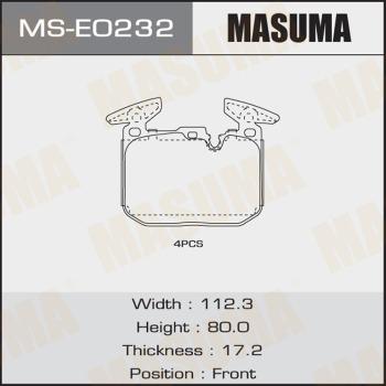 MASUMA MS-E0232 - Комплект тормозных колодок, барабанные autospares.lv