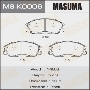 MASUMA MS-K0006 - Комплект тормозных колодок, барабанные autospares.lv