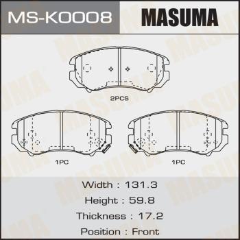 MASUMA MS-K0008 - Комплект тормозных колодок, барабанные autospares.lv