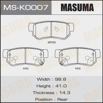 MASUMA MS-K0007 - Комплект тормозных колодок, барабанные autospares.lv