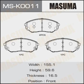 MASUMA MS-K0011 - Комплект тормозных колодок, барабанные autospares.lv