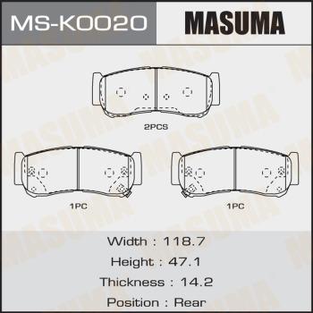 MASUMA MS-K0020 - Комплект тормозных колодок, барабанные autospares.lv