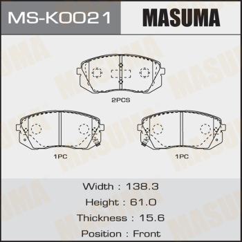 MASUMA MS-K0021 - Комплект тормозных колодок, барабанные autospares.lv