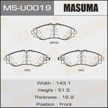 MASUMA MS-U0019 - Комплект тормозных колодок, барабанные autospares.lv