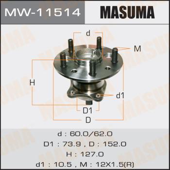 MASUMA MW-11514 - Ступица колеса, поворотный кулак autospares.lv