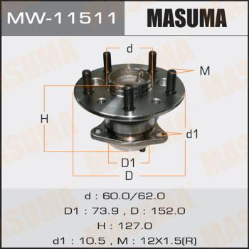 MASUMA MW-11511 - Ступица колеса, поворотный кулак autospares.lv