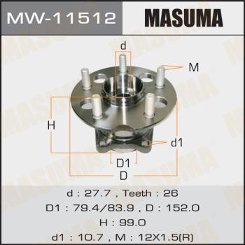 MASUMA MW-11512 - Ступица колеса, поворотный кулак autospares.lv