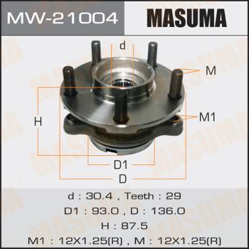 MASUMA MW-21004 - Ступица колеса, поворотный кулак autospares.lv