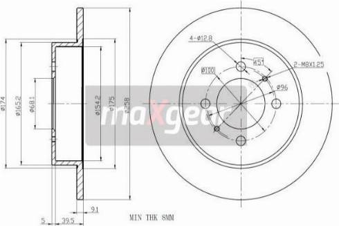 Maxgear 19-0956MAX - Тормозной диск autospares.lv