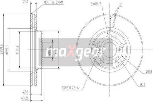 Maxgear 19-0967MAX - Тормозной диск autospares.lv