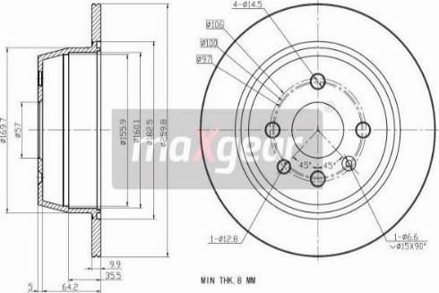 Maxgear 19-0984 - Тормозной диск autospares.lv