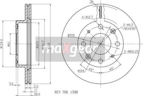 Maxgear 19-0926 - Тормозной диск autospares.lv