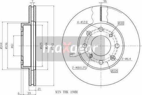 Maxgear 19-0928MAX - Тормозной диск autospares.lv