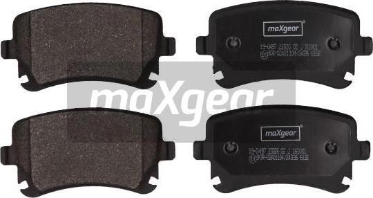 Maxgear 19-0497 - Тормозные колодки, дисковые, комплект autospares.lv