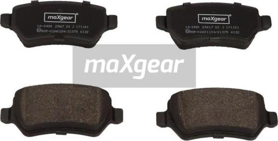 Maxgear 19-0450 - Тормозные колодки, дисковые, комплект autospares.lv