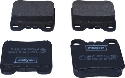 Maxgear 19-0401 - Тормозные колодки, дисковые, комплект autospares.lv