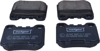 Maxgear 19-0402 - Тормозные колодки, дисковые, комплект autospares.lv