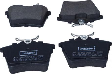 Maxgear 19-0423 - Тормозные колодки, дисковые, комплект autospares.lv