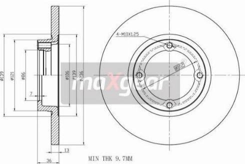 Maxgear 19-0702MAX - Тормозной диск autospares.lv