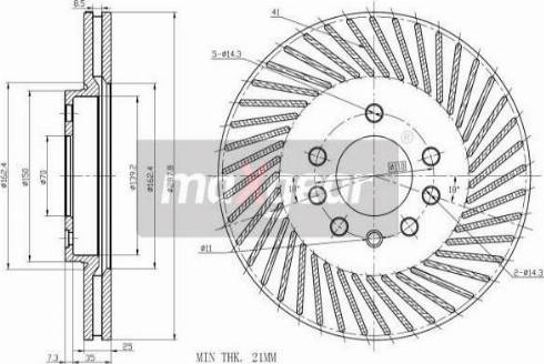 Maxgear 19-0737MAX - Тормозной диск autospares.lv