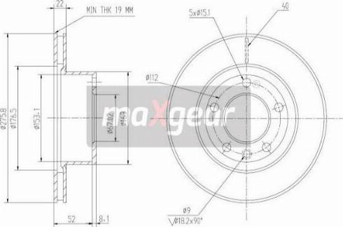 Maxgear 19-0728MAX - Тормозной диск autospares.lv