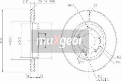 Maxgear 19-0723MAX - Тормозной диск autospares.lv