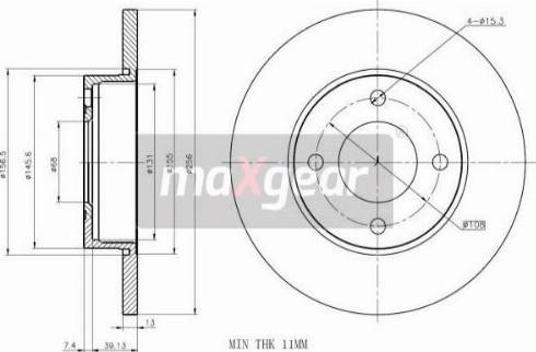 Maxgear 19-0778MAX - Тормозной диск autospares.lv