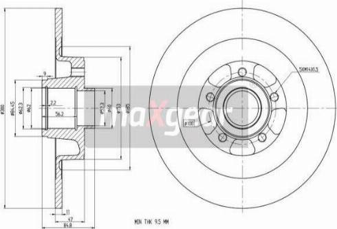 Maxgear 19-1908 - Тормозной диск autospares.lv