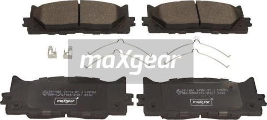 Maxgear 19-1461 - Тормозные колодки, дисковые, комплект autospares.lv
