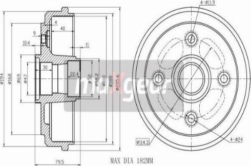 Maxgear 19-1041 - Тормозной барабан autospares.lv