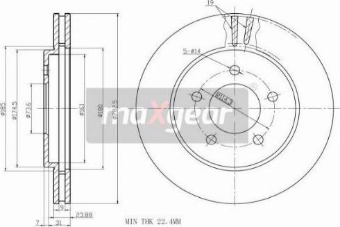 Maxgear 19-1004MAX - Тормозной диск autospares.lv