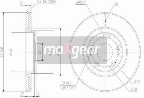 Maxgear 19-1008MAX - Тормозной диск autospares.lv