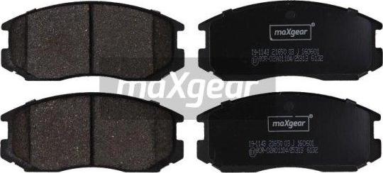 Maxgear 19-1143 - Тормозные колодки, дисковые, комплект autospares.lv
