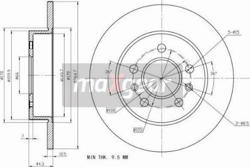 Maxgear 19-1184 - Тормозной диск autospares.lv