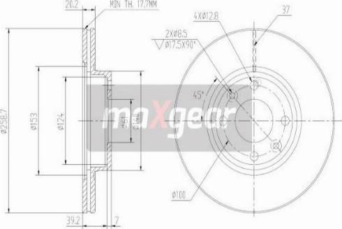 Maxgear 19-1848 - Тормозной диск autospares.lv