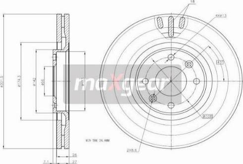 Maxgear 19-1875MAX - Тормозной диск autospares.lv