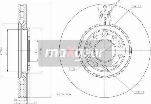 Maxgear 19-1325MAX - Тормозной диск autospares.lv