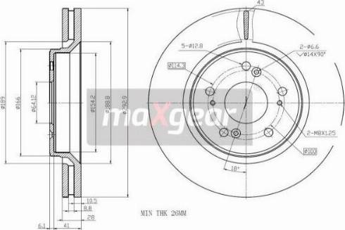 Maxgear 19-1284MAX - Тормозной диск autospares.lv