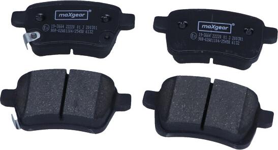 Maxgear 19-3664 - Тормозные колодки, дисковые, комплект autospares.lv