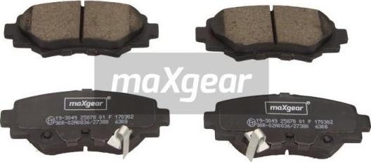 Maxgear 19-3049 - Тормозные колодки, дисковые, комплект autospares.lv