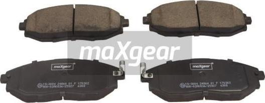 Maxgear 19-3004 - Тормозные колодки, дисковые, комплект autospares.lv