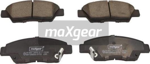 Maxgear 19-3007 - Тормозные колодки, дисковые, комплект autospares.lv