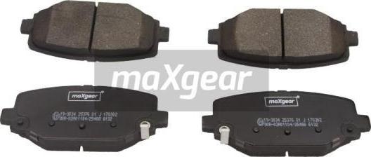 Maxgear 19-3034 - Тормозные колодки, дисковые, комплект autospares.lv