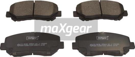 Maxgear 19-3038 - Тормозные колодки, дисковые, комплект autospares.lv