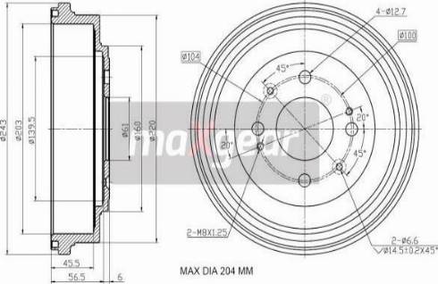 Maxgear 19-3192 - Тормозной барабан autospares.lv