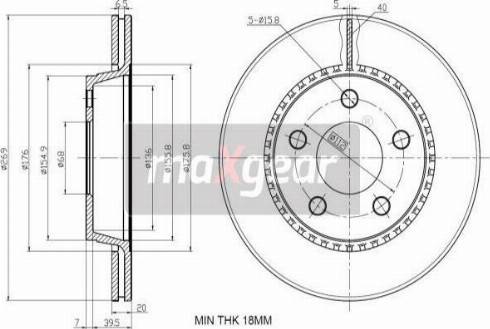 Maxgear 19-3187 - Тормозной диск autospares.lv