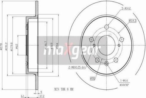 Maxgear 19-3350 - Тормозной диск autospares.lv